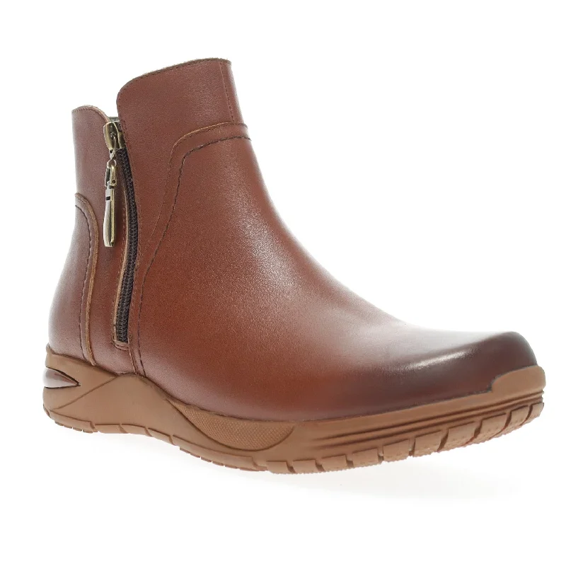 Delphi Zip-up Ankle Boot WIDE in Brown