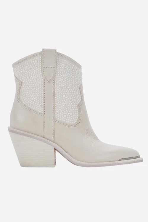 Dolce Vita Nashe Booties in Off White Pearls