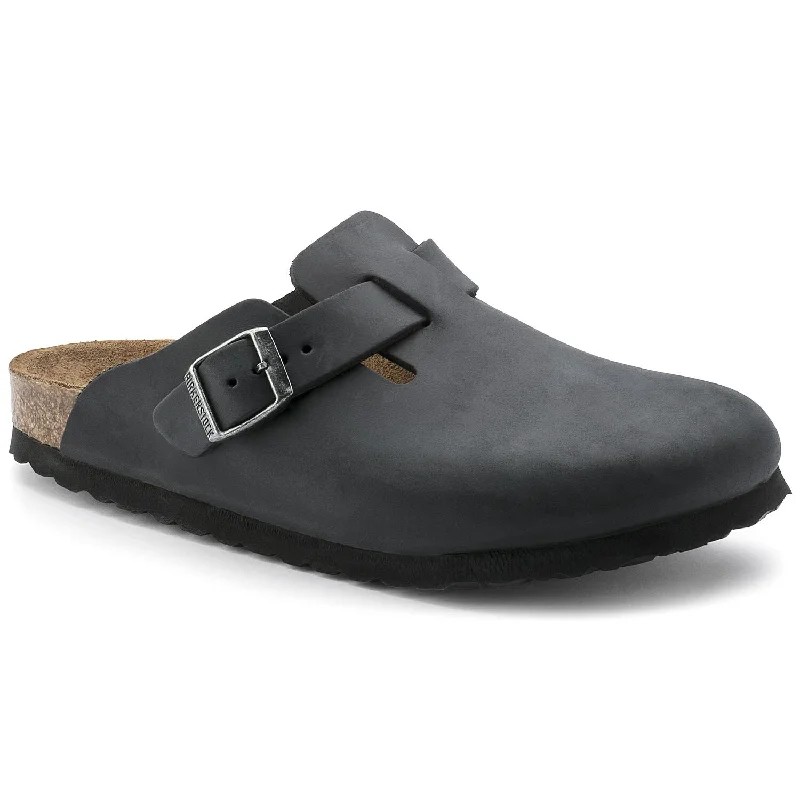 Birkenstock Boston Oiled Leather Black Oil Men's