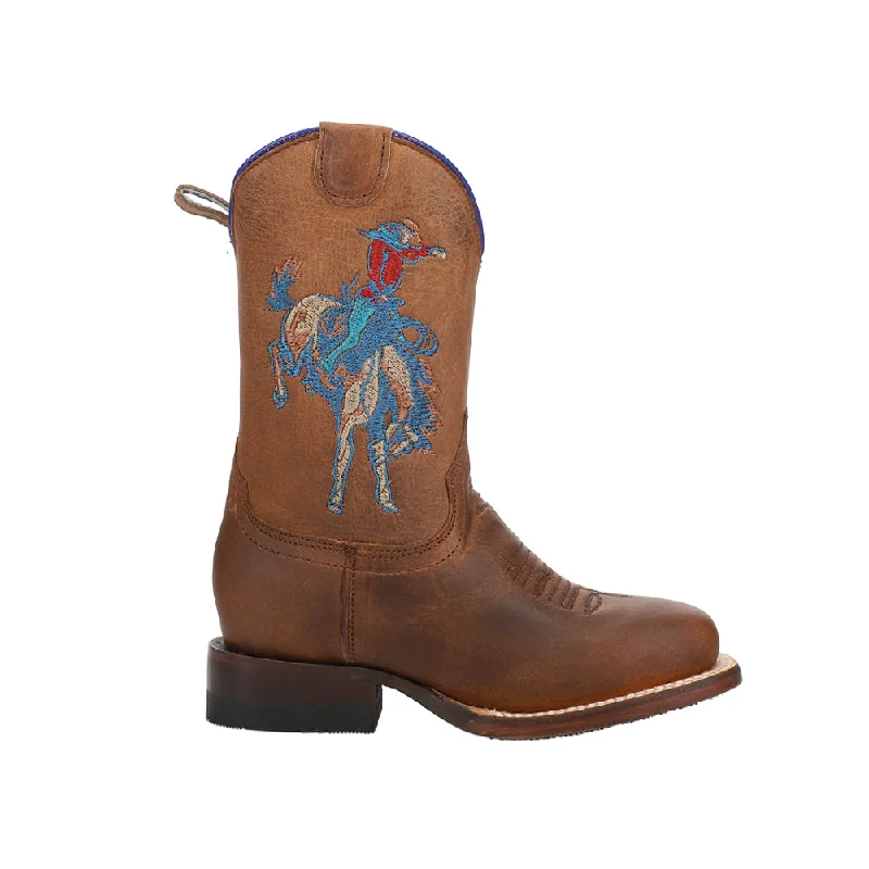 Buckin Bronc 2 Square Toe Cowboy Boots (Little Kid-Big Kid)