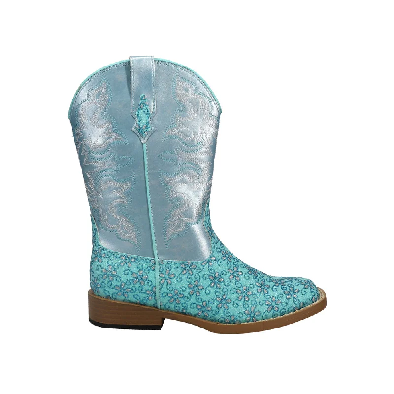 Glittery Floral Square Toe Cowboy Boots (Little Kid-Big Kid)