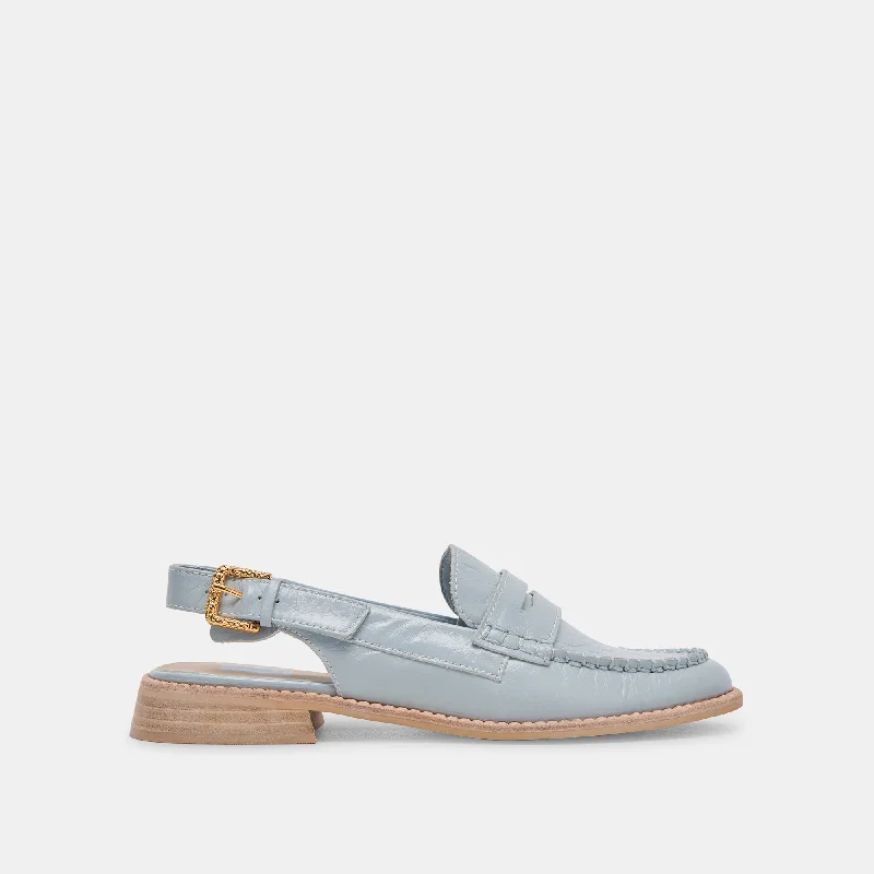 HARDI LOAFERS SKY BLUE CRINKLE PATENT