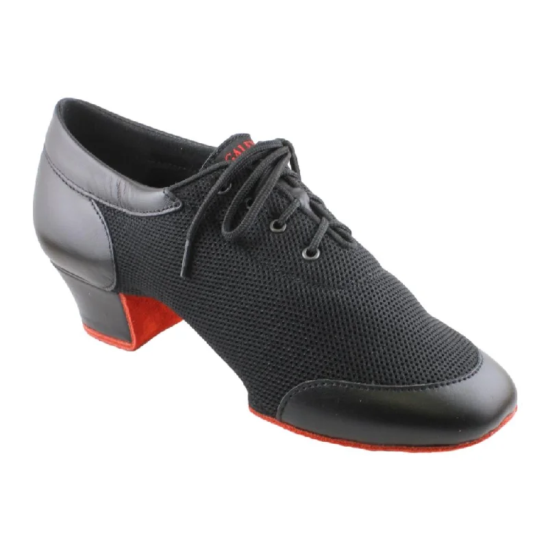 Practice Dance Shoes, 4000 Vento, Black Leather Mesh, Red Sole