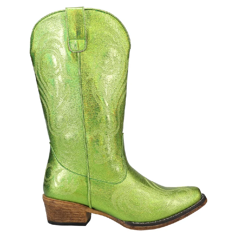 Riley Metallic Snip Toe Cowboy Boots