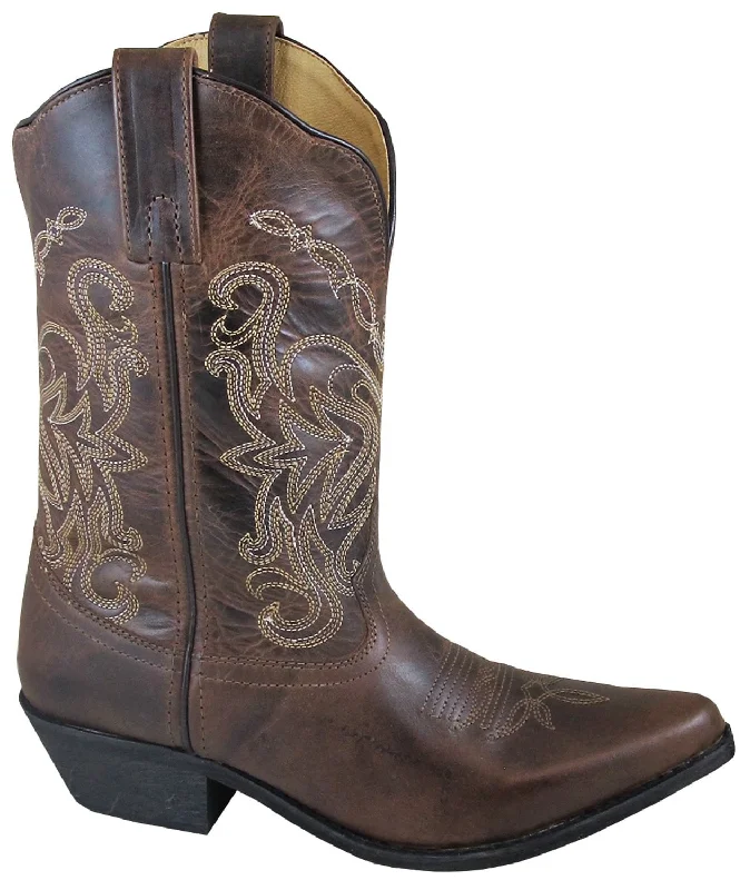 Smoky Mountain Boots Womens Madison Brown Distress Leather 12in Western 6.5 M