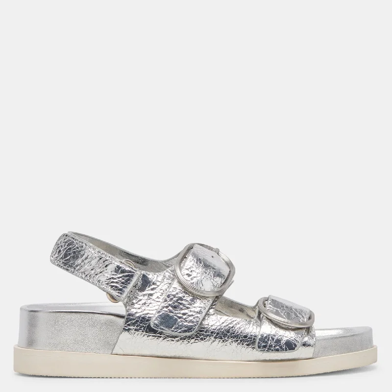 Starla Sandals Silver Distressed Leather