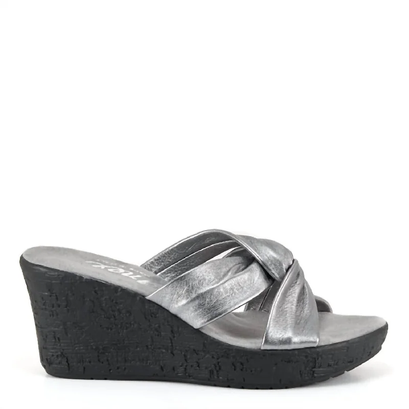 Women's Katya Wedge Sandals In Pewter