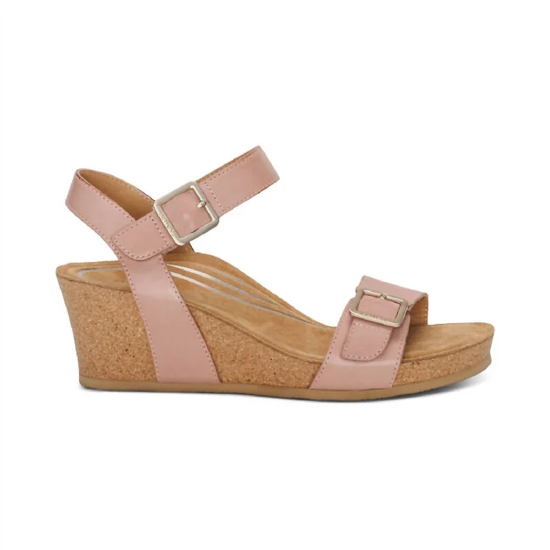 Women's Lexa Quarter Strap Wedge Sandals In Rose