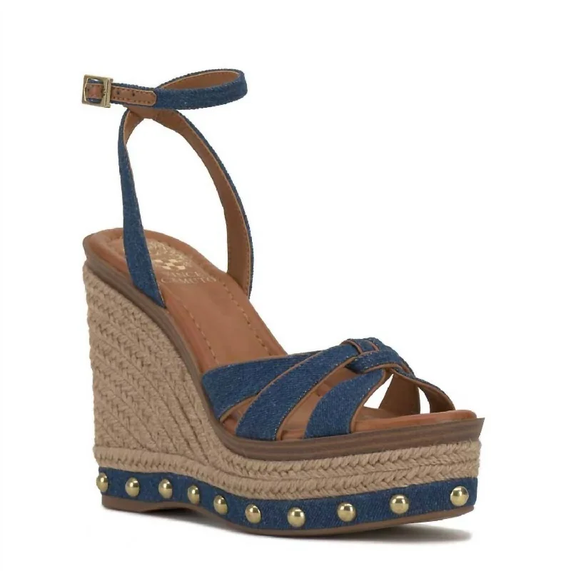 Women's Poula Wedge Sandals In Washed Indigo