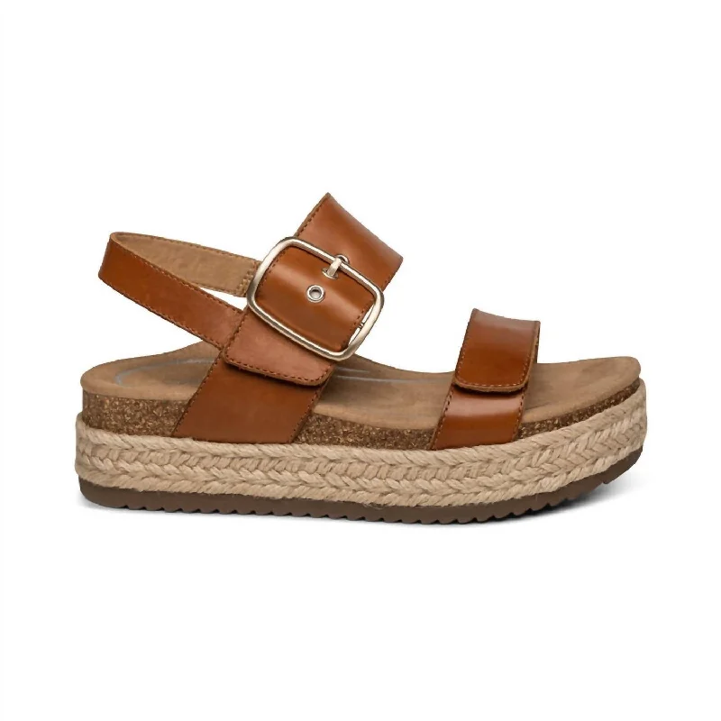 Women's Vania Arch Support Platform Sandal In Cognac