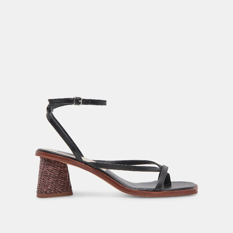 BANITA WIDE SANDALS BLACK LEATHER