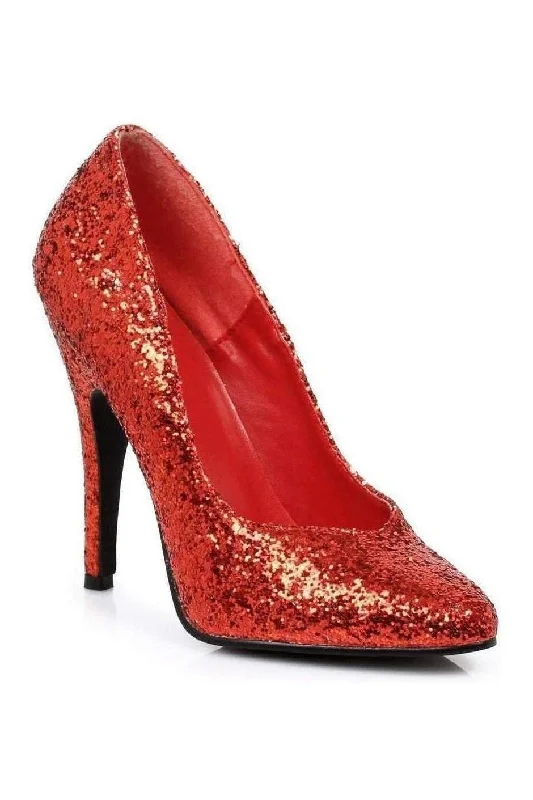 511-GLITTER Pump  | Red Glitter