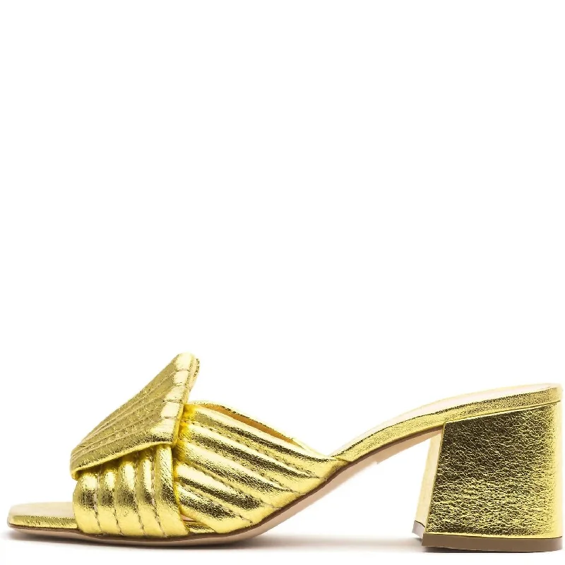 Apollo Mule Heels In Gold