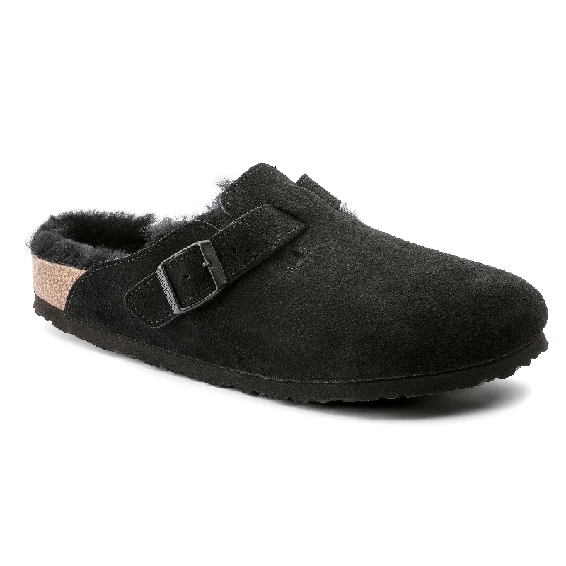 Birkenstock Boston Shearling black suede/black shearling