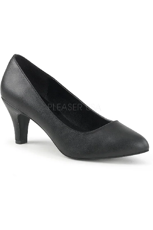 DIVINE-420 Pump  | Black Faux Leather