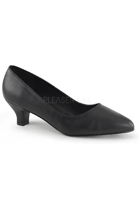 FAB-420 Pump  | Black Faux Leather