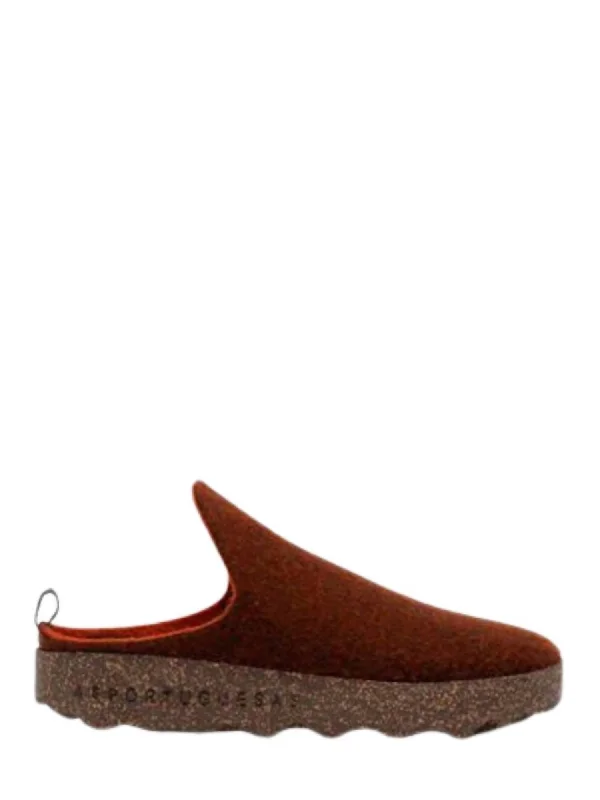 Unisex Round Toe Come Mule In Rust