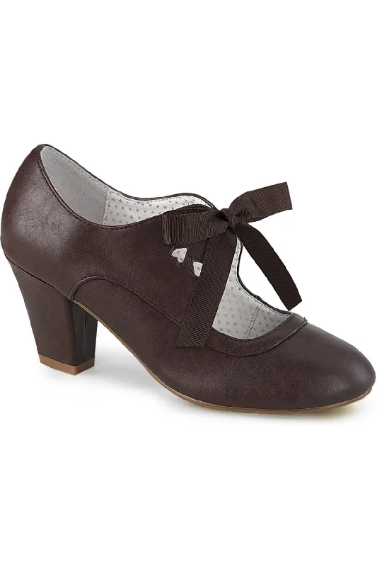 WIGGLE-32 Pump | Brown Faux Leather