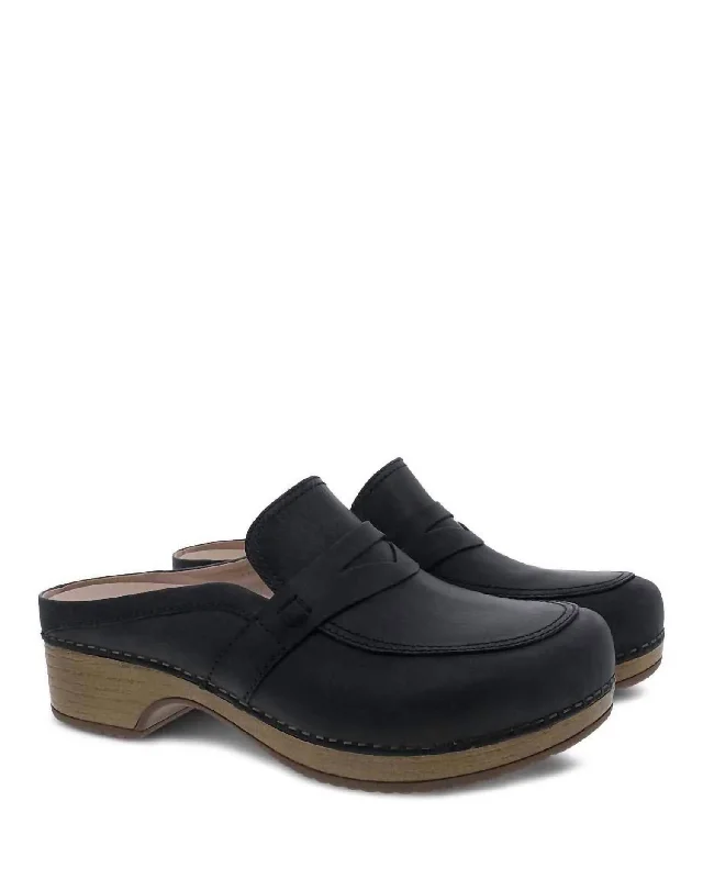 Women's Bel Penny Mule In Oiled Black