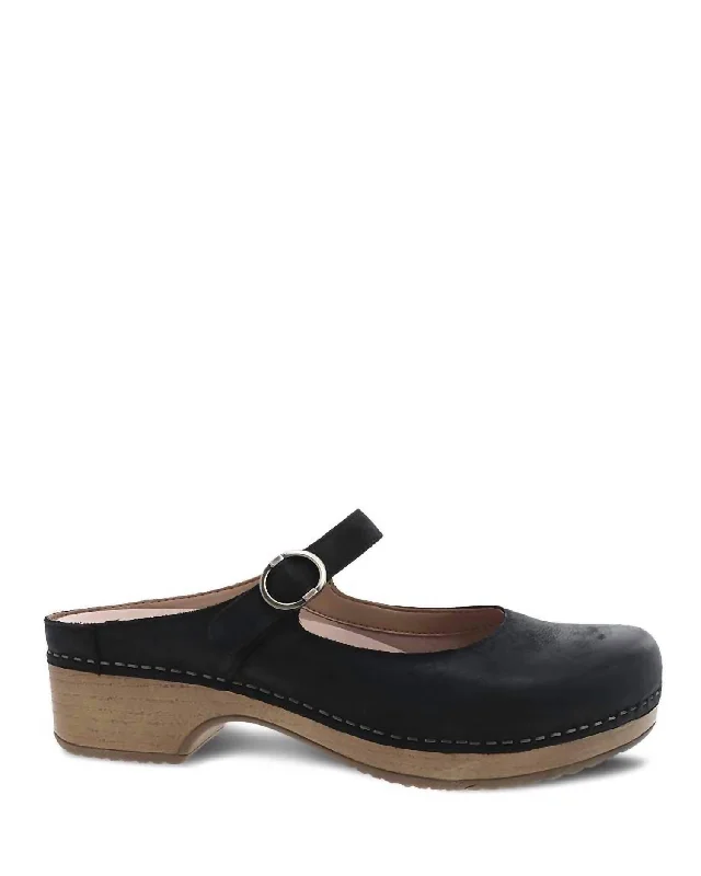 Women's Bria Burnished Mary Jane Mule In Black