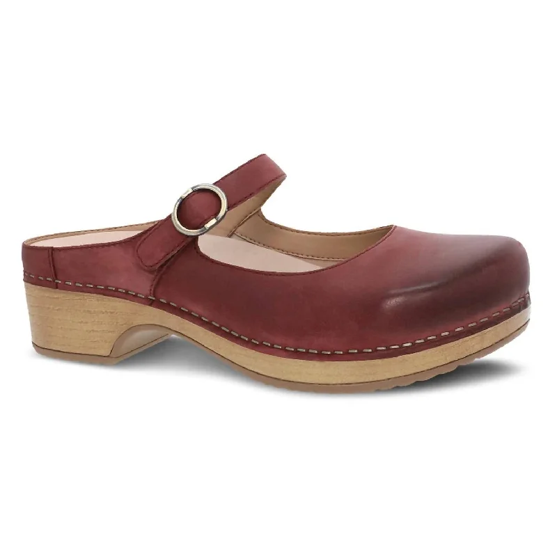 Women's Bria Burnished Mary Jane Mule In Cinnebar