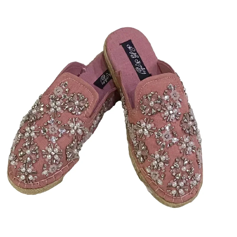 Women's Embellished Mule Slides In Pink